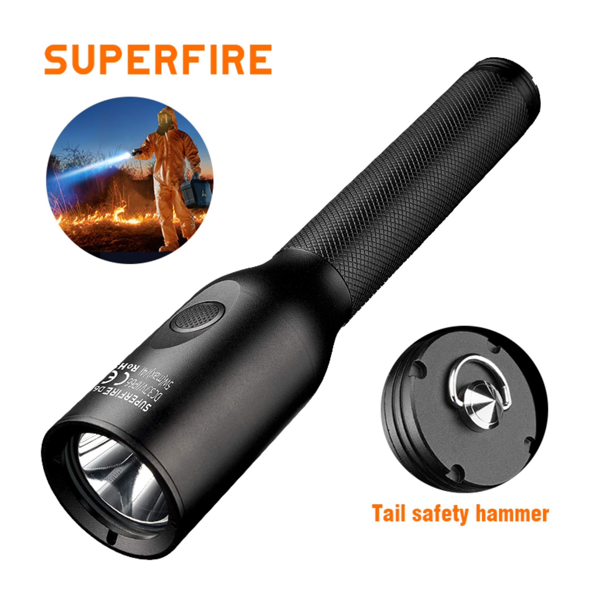 SUPERFIRE D6 Explosion-proof led flashlight